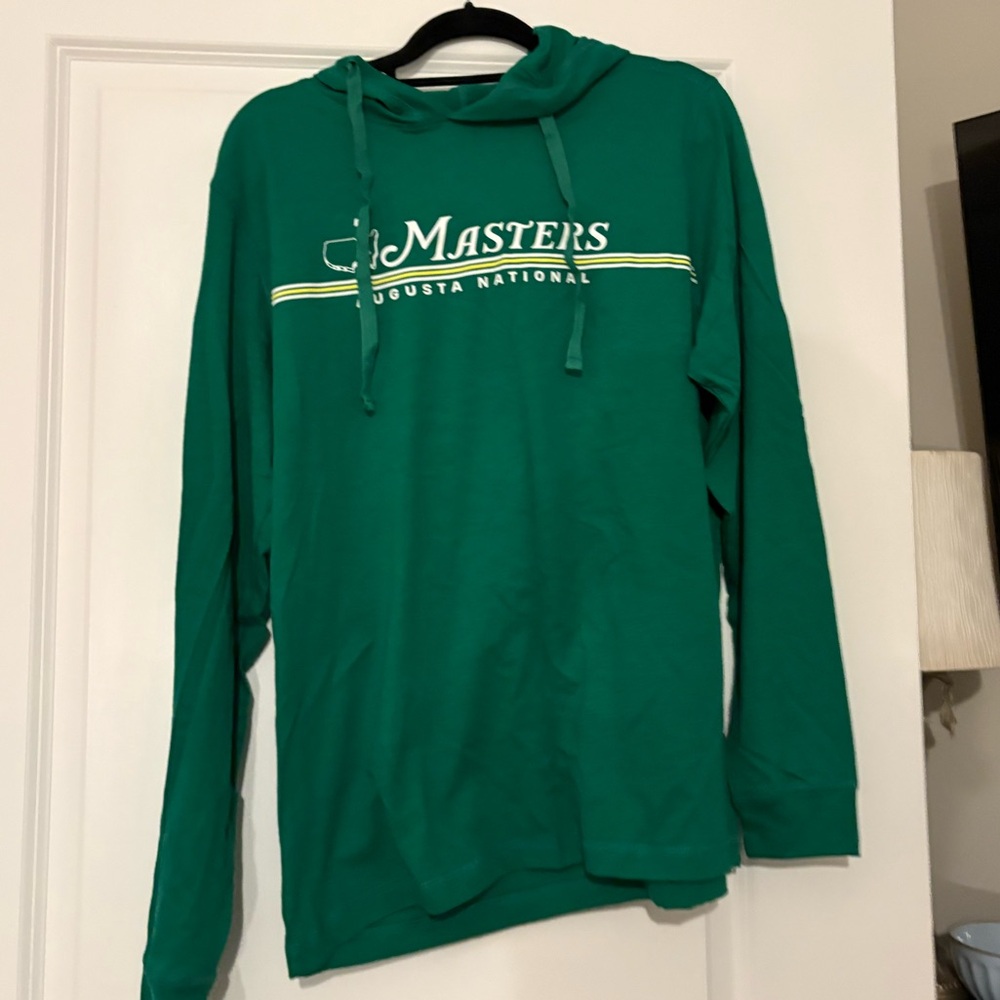 Green Men's long sleeve hooded shirt